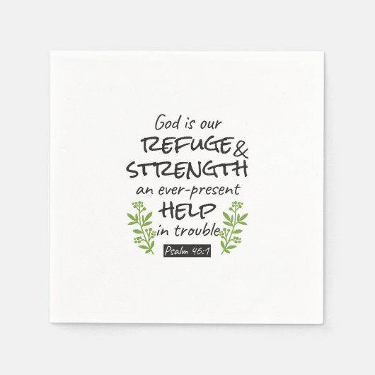 神の避難所 – Psalm 46:1のスピリチュアル心地よいa スタンダードカクテルナプキン (正面)