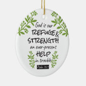 神の避難所 – Psalm 46:1のスピリチュアル心地よいa セラミックオーナメント (右)