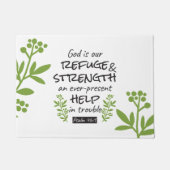 神の避難所 – Psalm 46:1のスピリチュアル心地よいa ドアマット (正面)