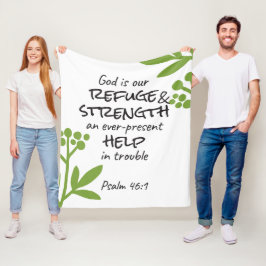 神の避難所 – Psalm 46:1のスピリチュアル心地よいa フリースブランケット