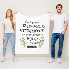 神の避難所 – Psalm 46:1のスピリチュアル心地よいa フリースブランケット