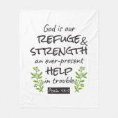神の避難所 – Psalm 46:1のスピリチュアル心地よいa フリースブランケット (正面)