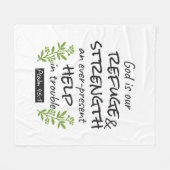 神の避難所 – Psalm 46:1のスピリチュアル心地よいa フリースブランケット (正面(横))