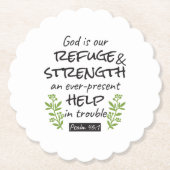 神の避難所 – Psalm 46:1のスピリチュアル心地よいa ペーパーコースター (正面)