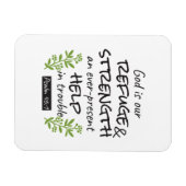 神の避難所 – Psalm 46:1のスピリチュアル心地よいa マグネット (横)