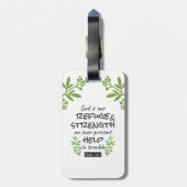 神の避難所 – Psalm 46:1のスピリチュアル心地よいa ラゲッジタグ (裏面縦)