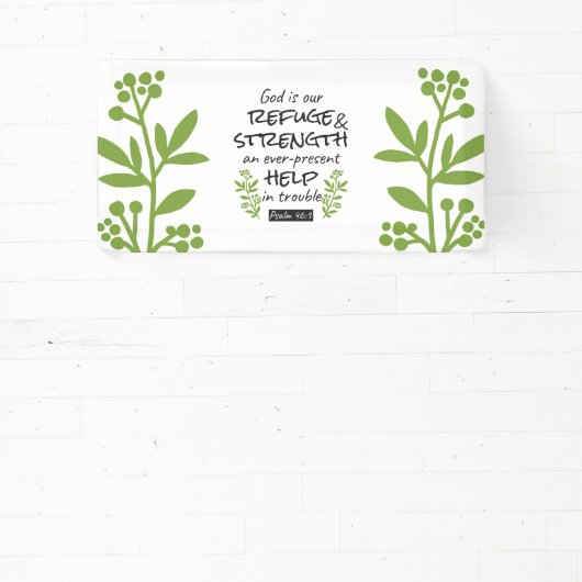 神の避難所 – Psalm 46:1のスピリチュアル心地よいa 横断幕 (インサイチュ)