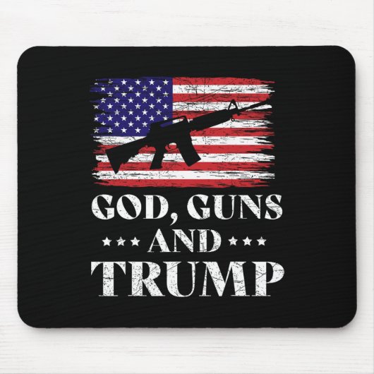 神の銃とトランプ マウスパッド (正面)