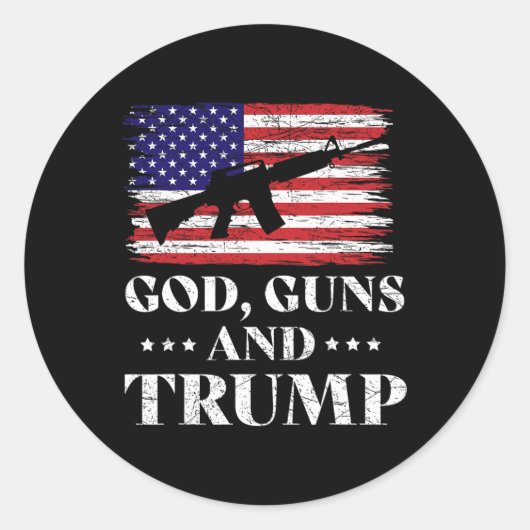 神の銃とトランプ ラウンドシール (正面)