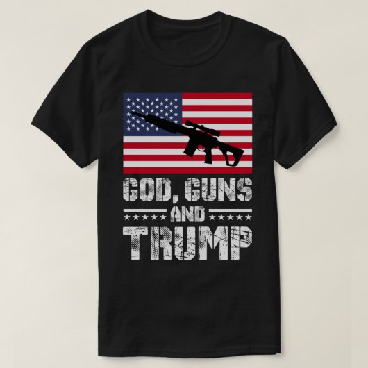 神の銃とトランプ Tシャツ (デザイン正面)