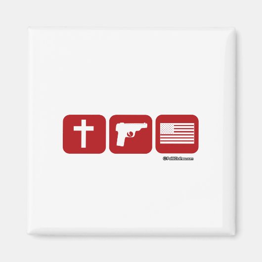 神の銃と自由 マグネット (正面)