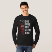 神の銃Messy BunsクリスチャンPro Gun American F Tシャツ (正面フル)
