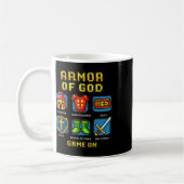 神の鎧ピクセル信仰キリスト教ビデオゲーム コーヒーマグカップ (左)