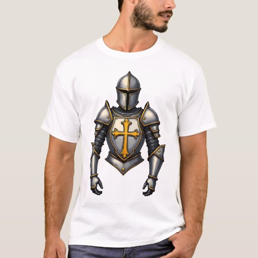 神の鎧 ビンテージ 彫刻 キリスト教 Tシャツ (1) (正面)