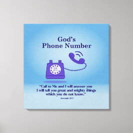 神の電話番号エレミヤ33:3 キャンバスプリント