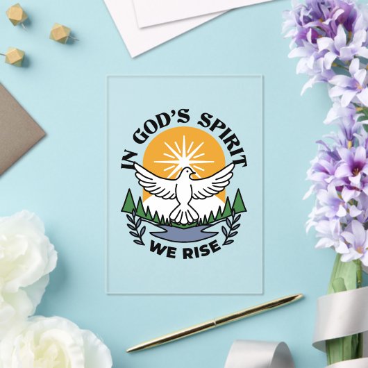 神の霊によって私たちは立ち上がる – 信仰と自由 アクリル招待状 (インサイチュ (ウェディング))