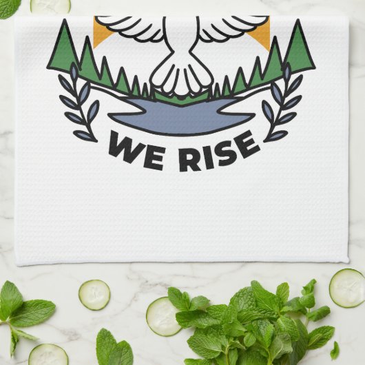 神の霊によって私たちは立ち上がる – 信仰と自由 キッチンタオル (折り畳み)