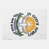 神の霊によって私たちは立ち上がる – 信仰と自由 キッチンタオル (横)