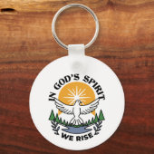 神の霊によって私たちは立ち上がる – 信仰と自由 キーホルダー (裏面)