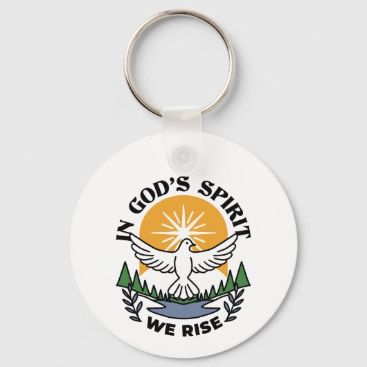神の霊によって私たちは立ち上がる – 信仰と自由 キーホルダー (裏面)