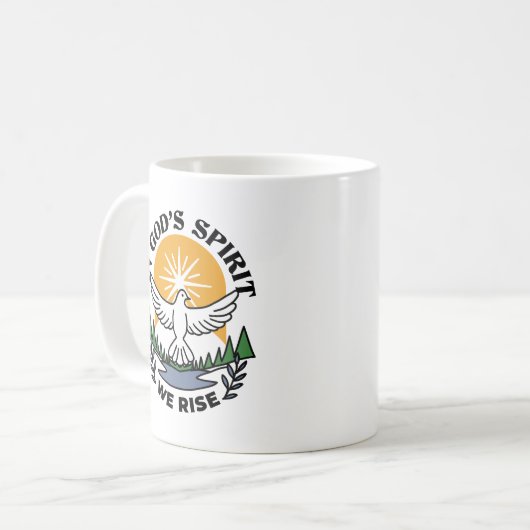 神の霊によって私たちは立ち上がる – 信仰と自由 コーヒーマグカップ (正面左)