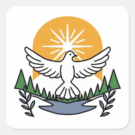 神の霊によって私たちは立ち上がる – 信仰と自由 スクエアシール (正面)