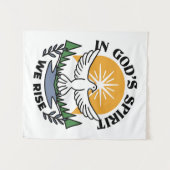 神の霊によって私たちは立ち上がる – 信仰と自由 タペストリー (正面(横))