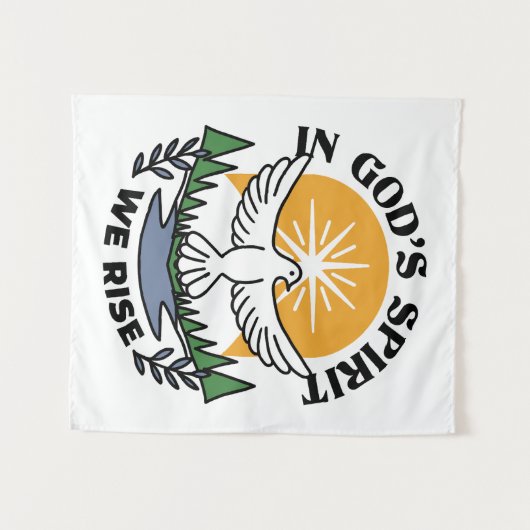 神の霊によって私たちは立ち上がる – 信仰と自由 タペストリー (正面(横))