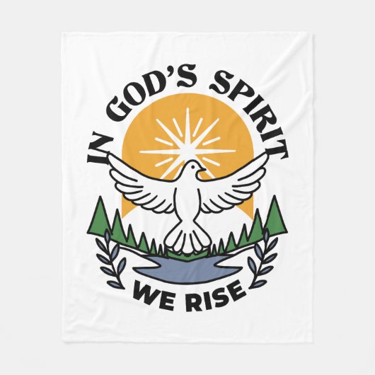 神の霊によって私たちは立ち上がる – 信仰と自由 フリースブランケット (正面)