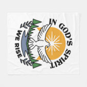 神の霊によって私たちは立ち上がる – 信仰と自由 フリースブランケット (正面(横))