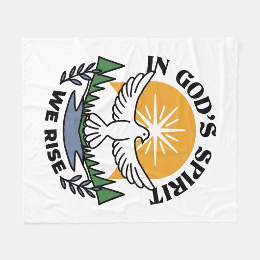 神の霊によって私たちは立ち上がる – 信仰と自由 フリースブランケット (正面(横))