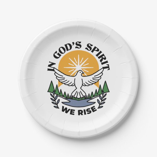神の霊によって私たちは立ち上がる – 信仰と自由 ペーパープレート (正面)