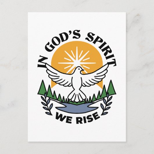 神の霊によって私たちは立ち上がる – 信仰と自由 ポストカード (正面)