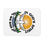 神の霊によって私たちは立ち上がる – 信仰と自由 マグネット (横)