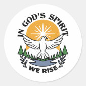 神の霊によって私たちは立ち上がる – 信仰と自由 ラウンドシール (正面)