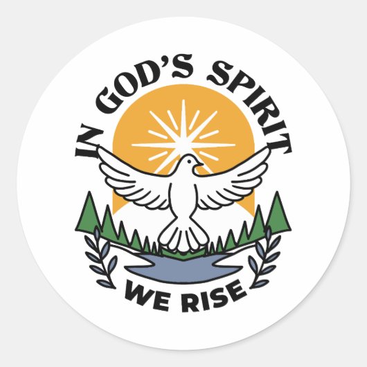 神の霊によって私たちは立ち上がる – 信仰と自由 ラウンドシール (正面)
