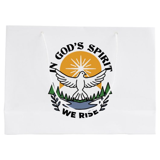 神の霊によって私たちは立ち上がる – 信仰と自由 ラージペーパーバッグ (裏面)