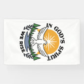 神の霊によって私たちは立ち上がる – 信仰と自由 横断幕 (横)