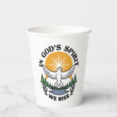 神の霊によって私たちは立ち上がる – 信仰と自由 紙コップ (裏面)