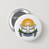 神の霊によって私たちは立ち上がる – 信仰と自由 缶バッジ (正面&裏面)