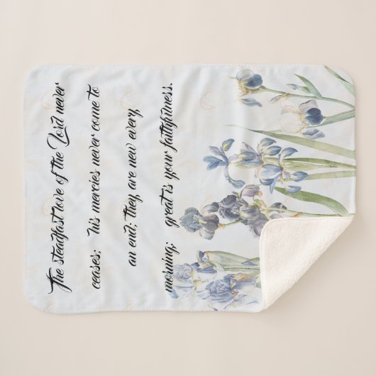 神の青いアイリスの愛慈悲によってはSherpa毛布が開花します シェルパブランケット (正面(横))
