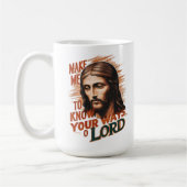 神の願い:主よ、私にあなたの道を知らせなさい コーヒーマグカップ (左)