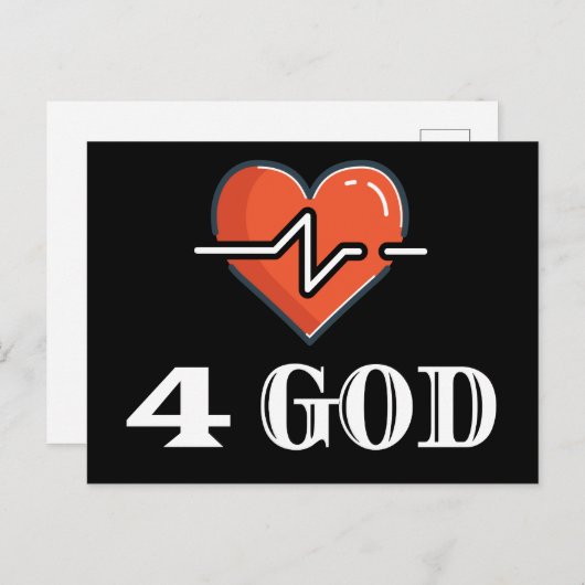 神の鼓動 赤と白 ポストカード (正面/裏面)