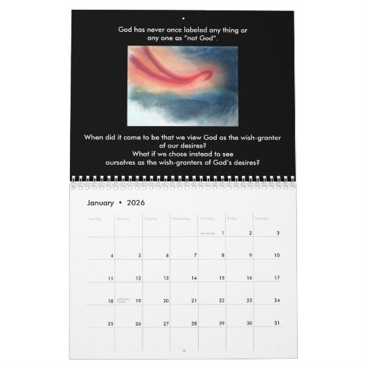 神のInspirtationalのカレンダー カレンダー (1月 2026)