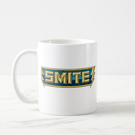 神のSMITEのロゴの戦場 コーヒーマグカップ (左)