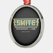 神のSMITEのロゴの戦場 メタルオーナメント (左)