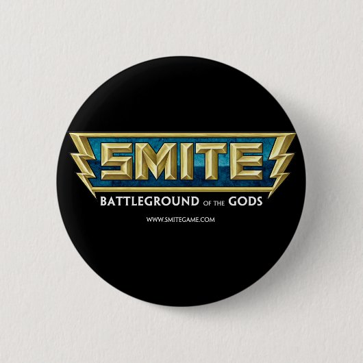 神のSMITEのロゴの戦場 缶バッジ (正面)