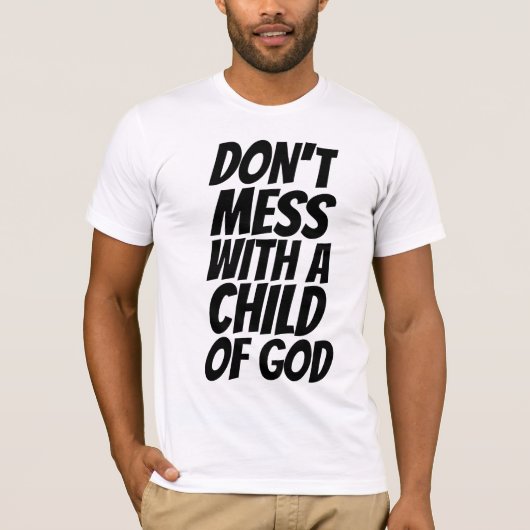 神のTシャツの子供を扱うな Tシャツ (正面)