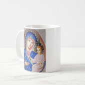 神のTikhvinの驚異働くアイコン コーヒーマグカップ (正面左)