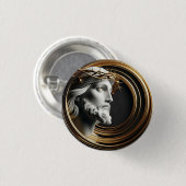 神のTouchセラミックイエスは天国を見て 缶バッジ (正面&裏面)